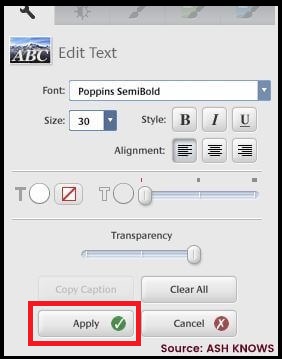Picasa Text Editing Save- ASH KNOWS