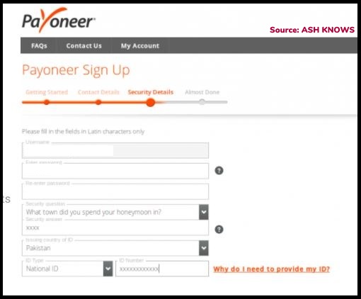 Payoneer Security Details - ASH KNOWS